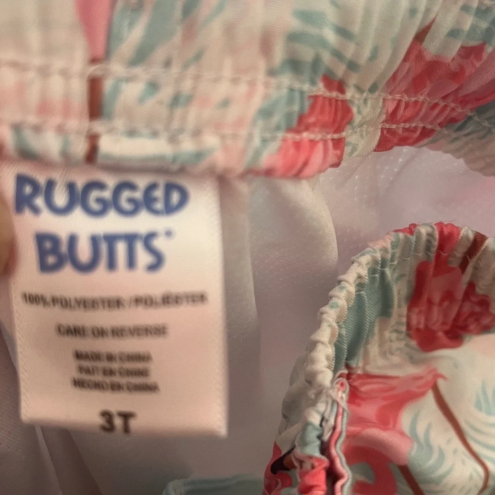 Ruggedbutts Flamingo Print Toddler 3T Boy Swim Shorts